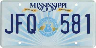 MS license plate JFQ581
