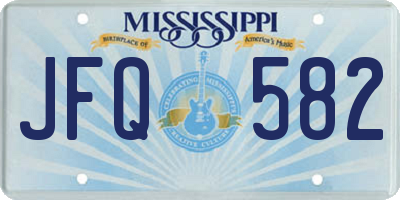 MS license plate JFQ582