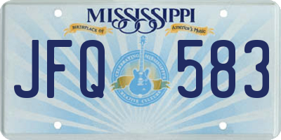 MS license plate JFQ583