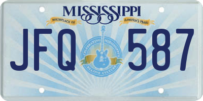 MS license plate JFQ587