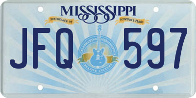 MS license plate JFQ597