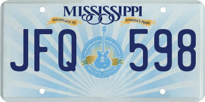 MS license plate JFQ598