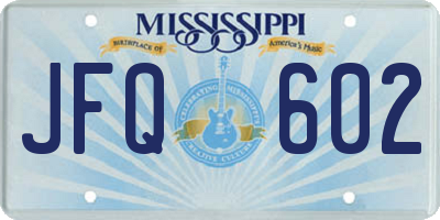 MS license plate JFQ602