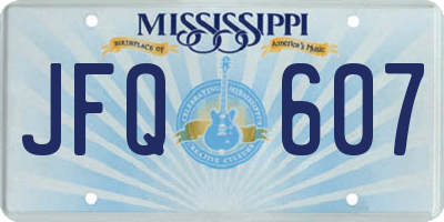 MS license plate JFQ607
