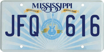 MS license plate JFQ616