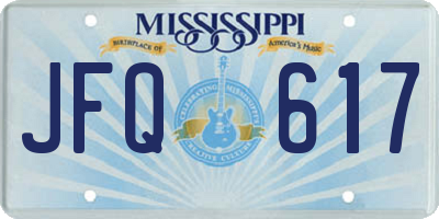MS license plate JFQ617