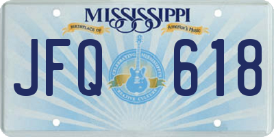 MS license plate JFQ618