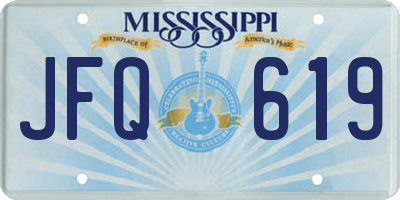 MS license plate JFQ619