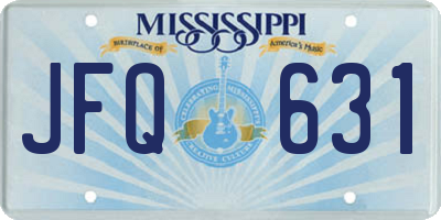 MS license plate JFQ631