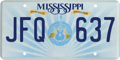 MS license plate JFQ637