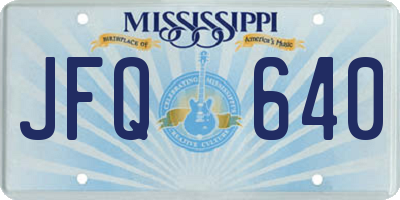 MS license plate JFQ640
