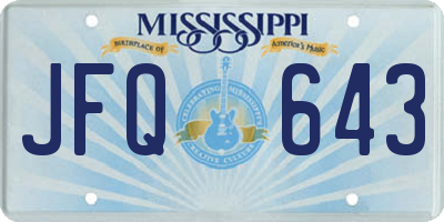 MS license plate JFQ643