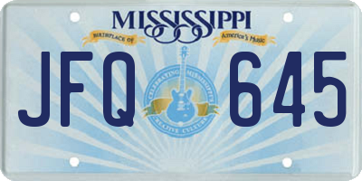MS license plate JFQ645