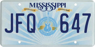 MS license plate JFQ647