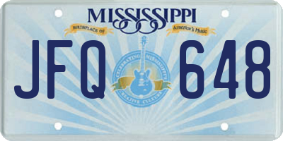 MS license plate JFQ648