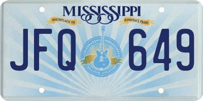 MS license plate JFQ649