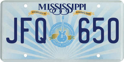 MS license plate JFQ650