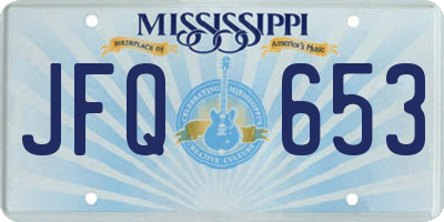 MS license plate JFQ653