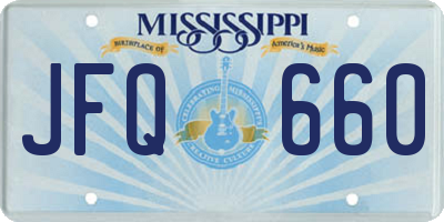 MS license plate JFQ660