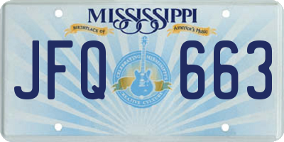 MS license plate JFQ663