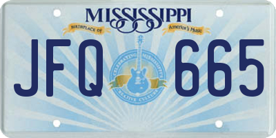 MS license plate JFQ665