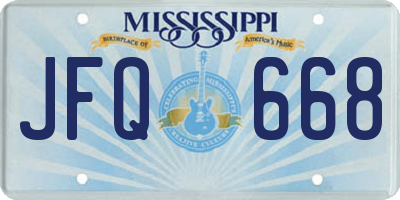 MS license plate JFQ668