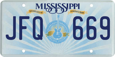 MS license plate JFQ669