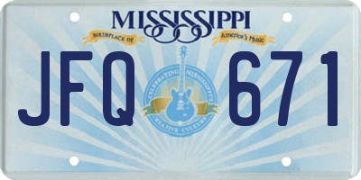 MS license plate JFQ671