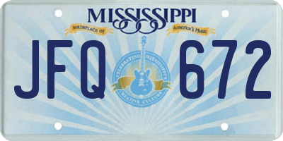 MS license plate JFQ672