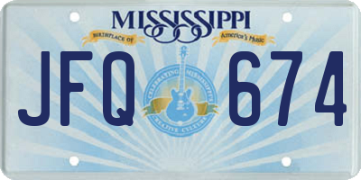 MS license plate JFQ674
