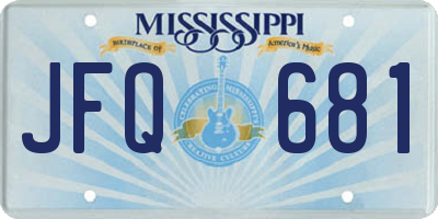 MS license plate JFQ681