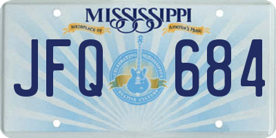 MS license plate JFQ684