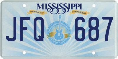 MS license plate JFQ687