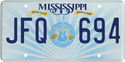 MS license plate JFQ694