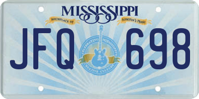 MS license plate JFQ698