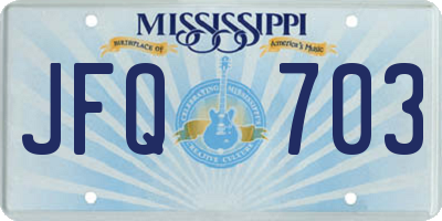 MS license plate JFQ703