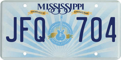 MS license plate JFQ704