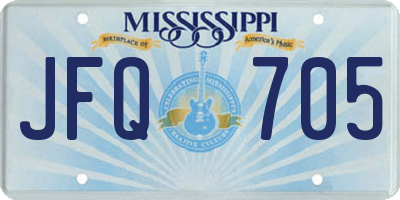 MS license plate JFQ705
