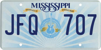 MS license plate JFQ707