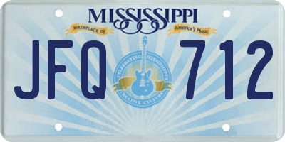 MS license plate JFQ712