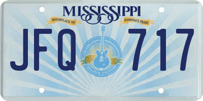 MS license plate JFQ717