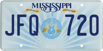 MS license plate JFQ720