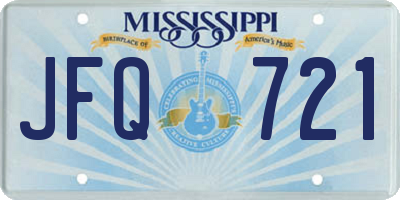 MS license plate JFQ721