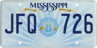 MS license plate JFQ726
