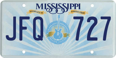 MS license plate JFQ727