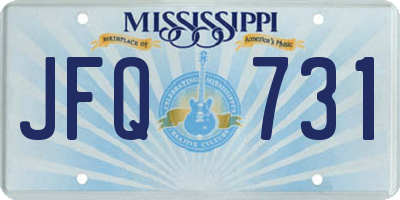 MS license plate JFQ731