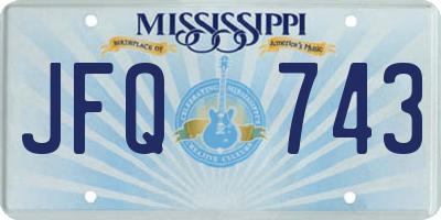 MS license plate JFQ743