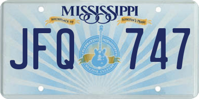 MS license plate JFQ747