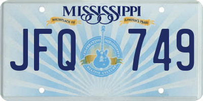 MS license plate JFQ749
