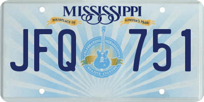 MS license plate JFQ751
